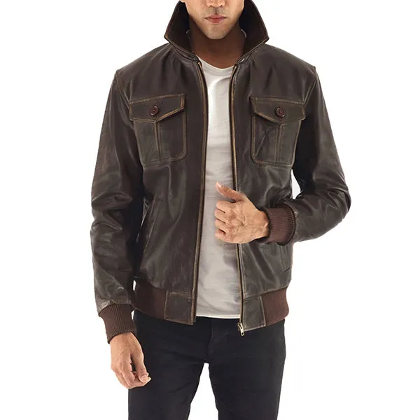 Aaron Brown Style Leather Bomber Jacket