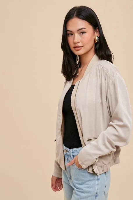 Almond Bomber Jacket