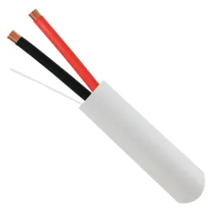 Audio Cable 16 AWG 2C 65 Strand 500 Feet White PVC Jacket Bare Copper CL3 White