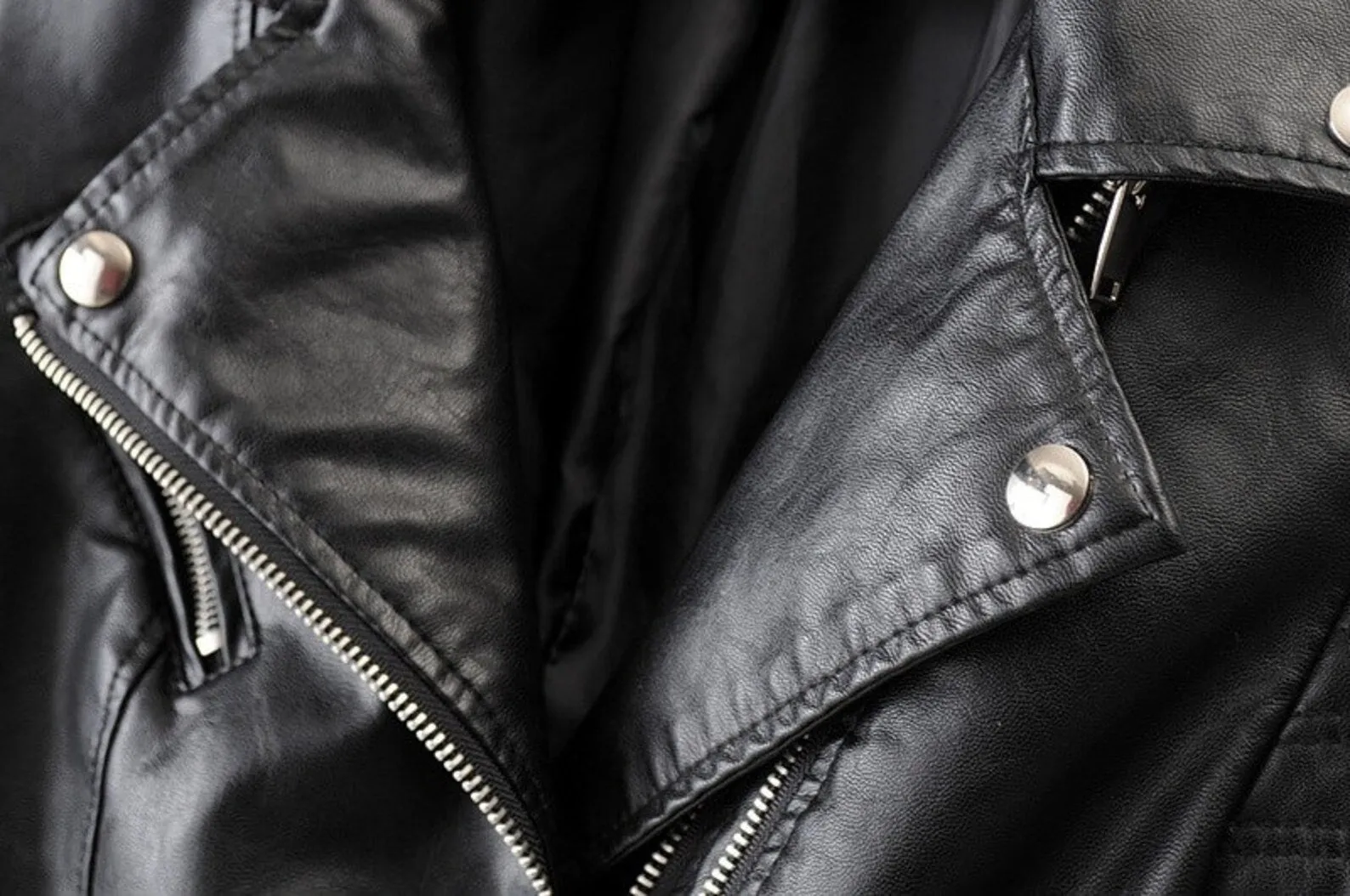 Black Leather Motorcycle Jacket Women