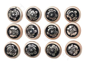 Black Rose Gold Royal Coat Buttons