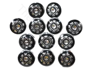 Black Silver Floral Acrylic Coat Buttons