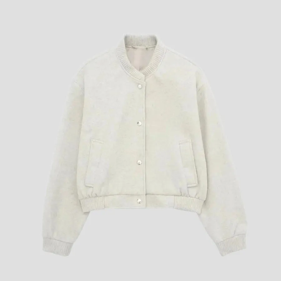 Button-Up Ribbed Bomber Jackets