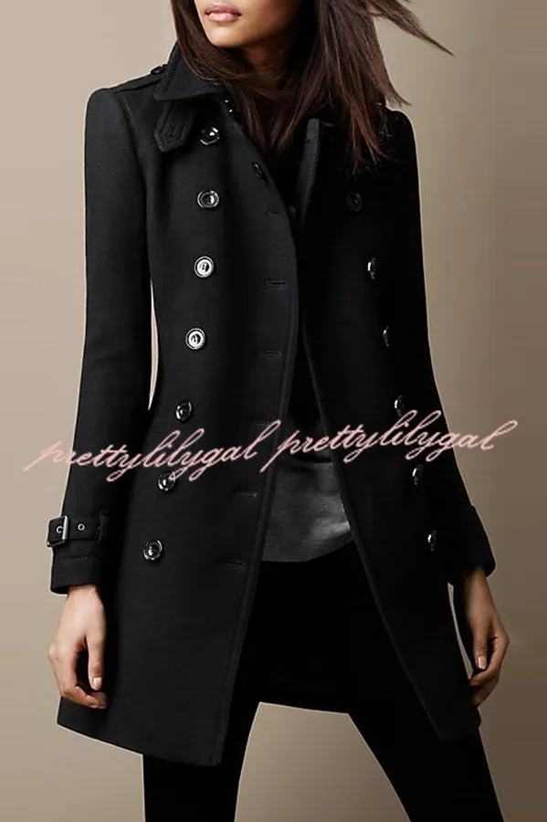 Casual Lapel Long Sleeve Button Coat