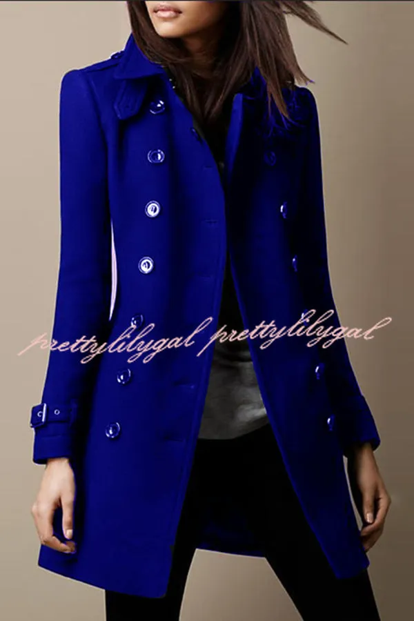 Casual Lapel Long Sleeve Button Coat