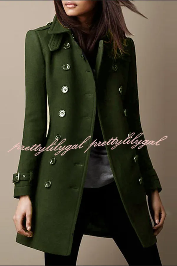 Casual Lapel Long Sleeve Button Coat