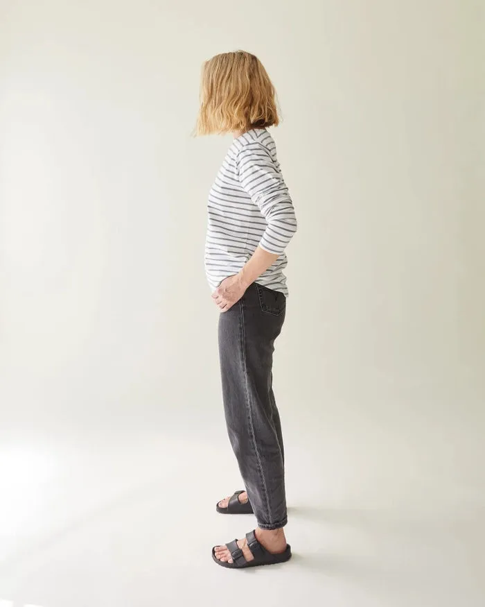 Chalk /  Fleur Top / White & Grey Stripe