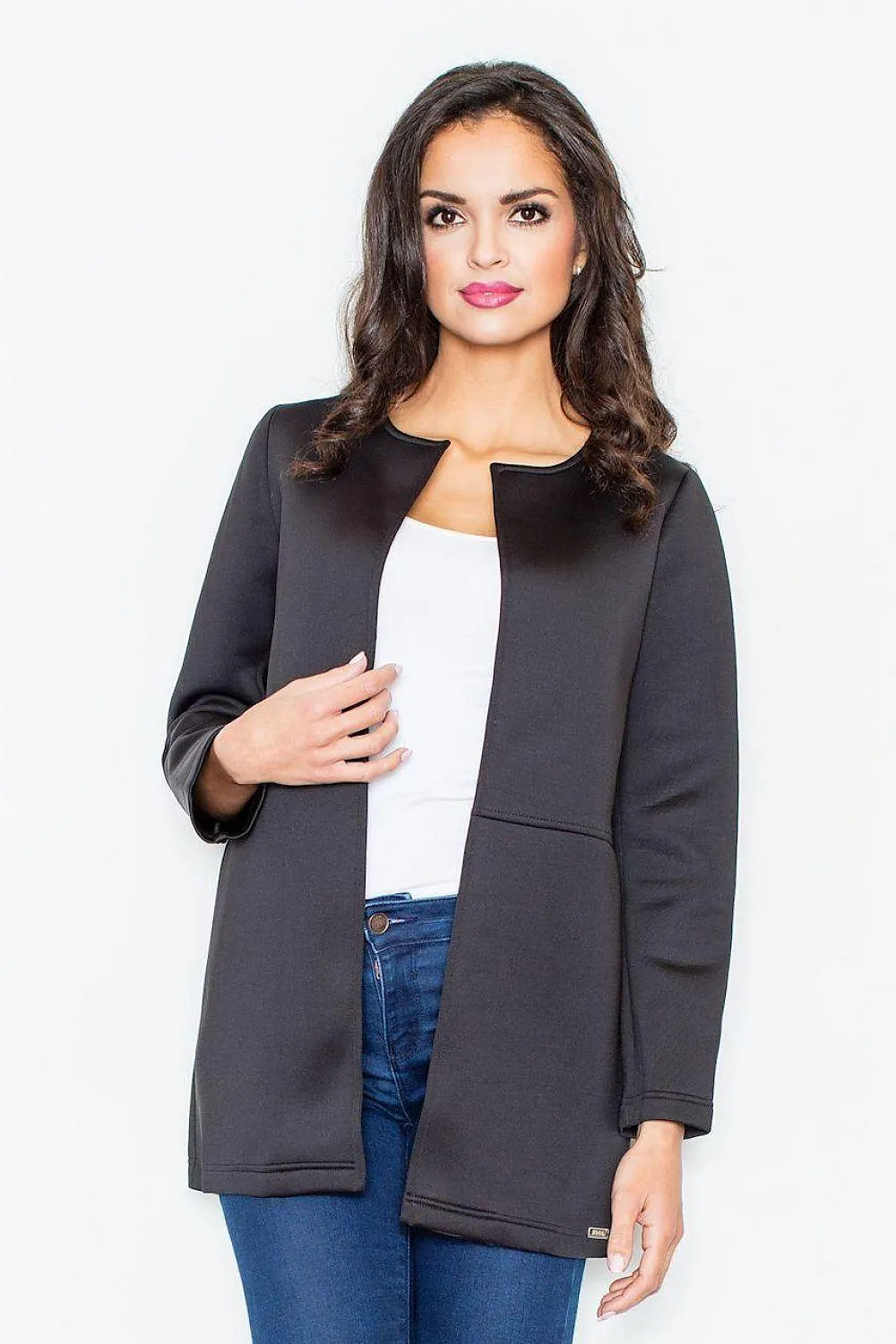 Chic Extended-Length Foam-Stitched Jacket for a Stylish Wardrobe Upgrade