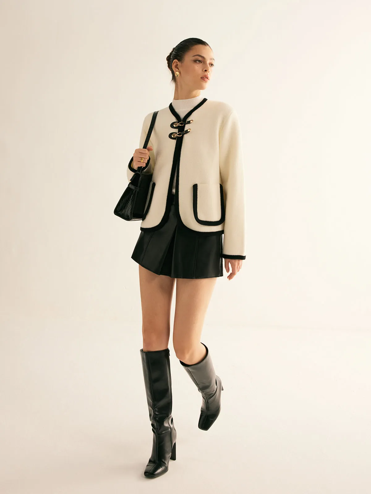 Chicmy-Autumn Jackets Outwear Contrast Binding Tweed Jacket