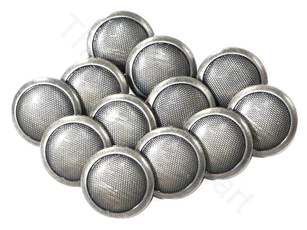 Dull Silver Textured Acrylic Coat Buttons