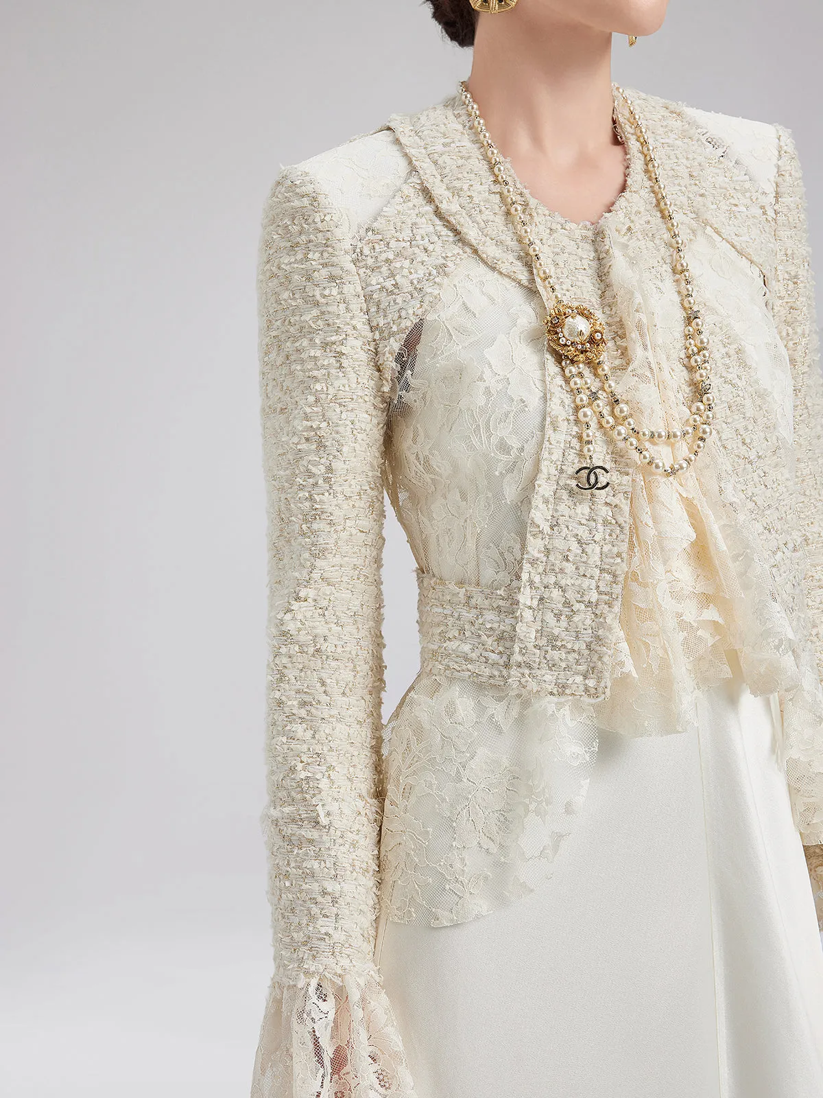 French Lace Tweed Patchwork Jacket