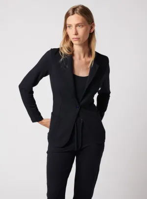 French Terry Brushed Fleece One-Button Blazer