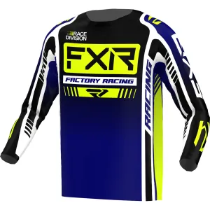 FXR  Clutch Pro MX Jersey Black White HiVis Moisture Wicking Drop-Tail Hem