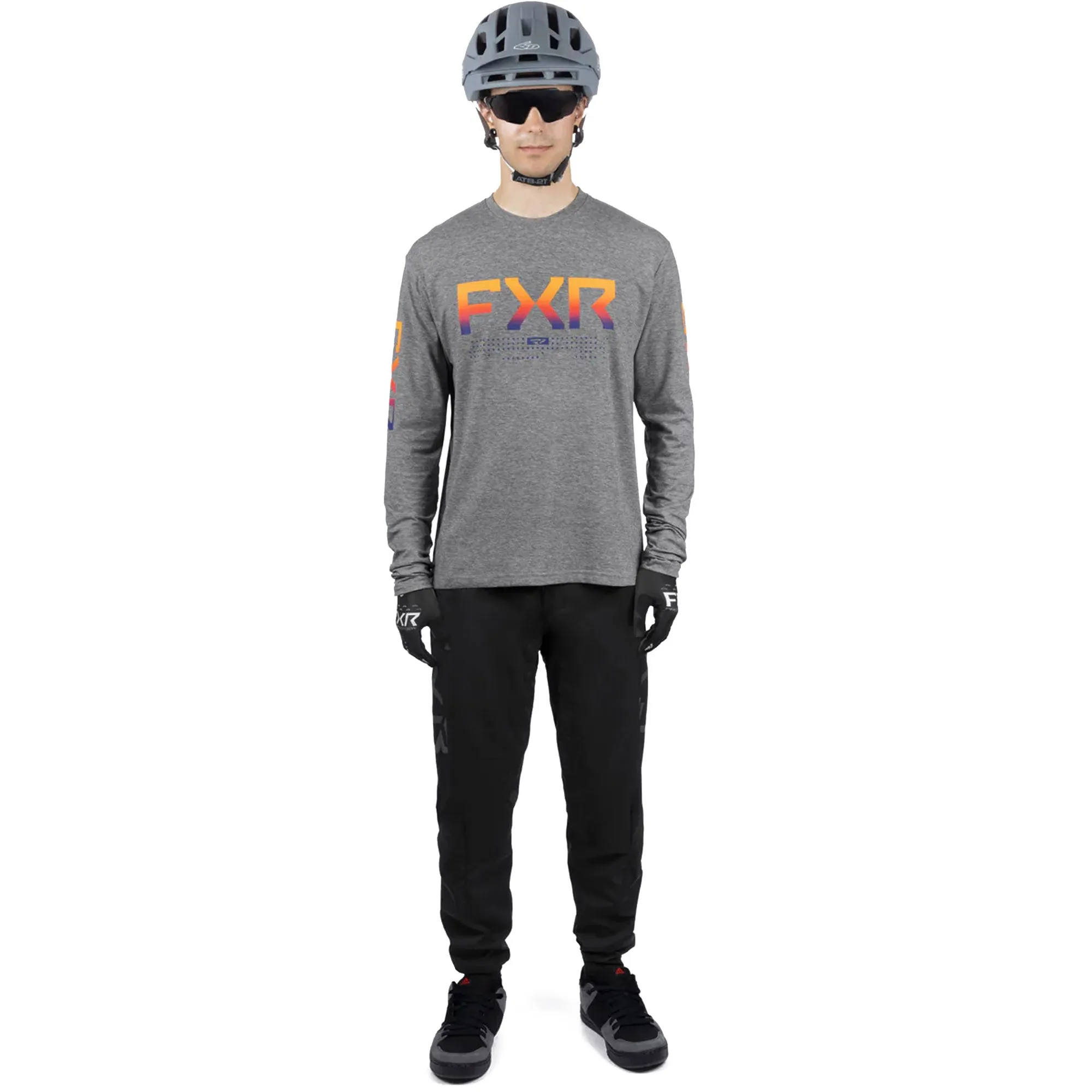 FXR HeliuTech Long Sleeve Offroad Jersey Grey Heather/Anodized