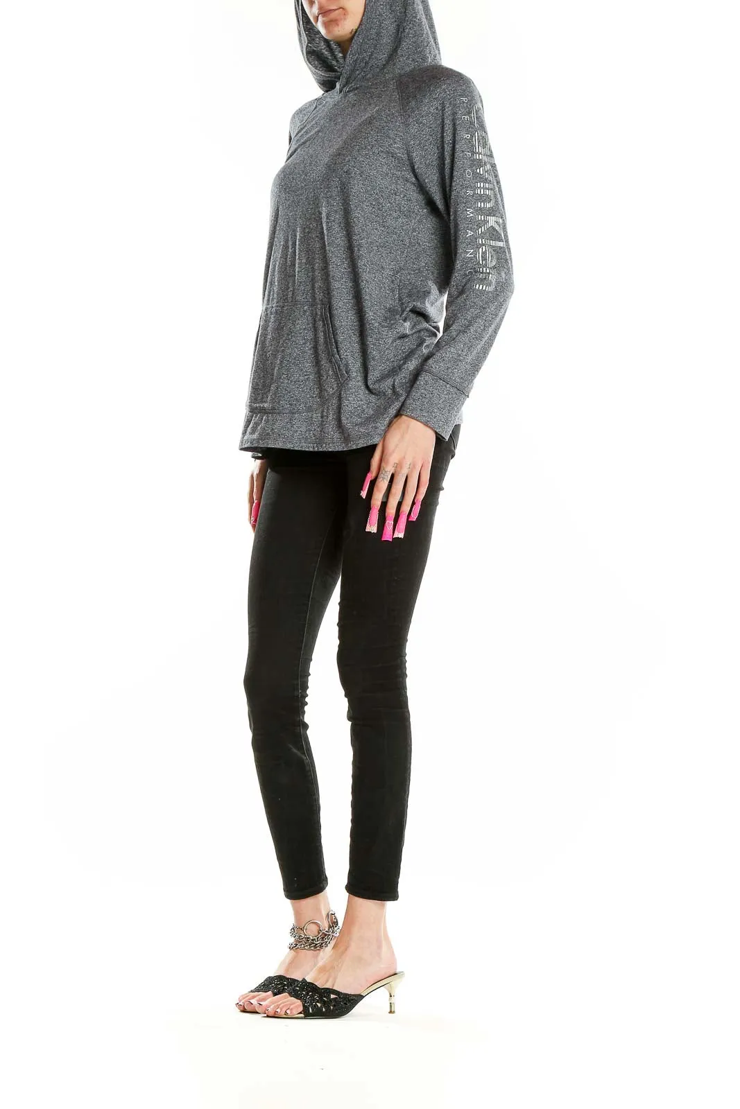 Gray Hooded Performance Sweatshirt