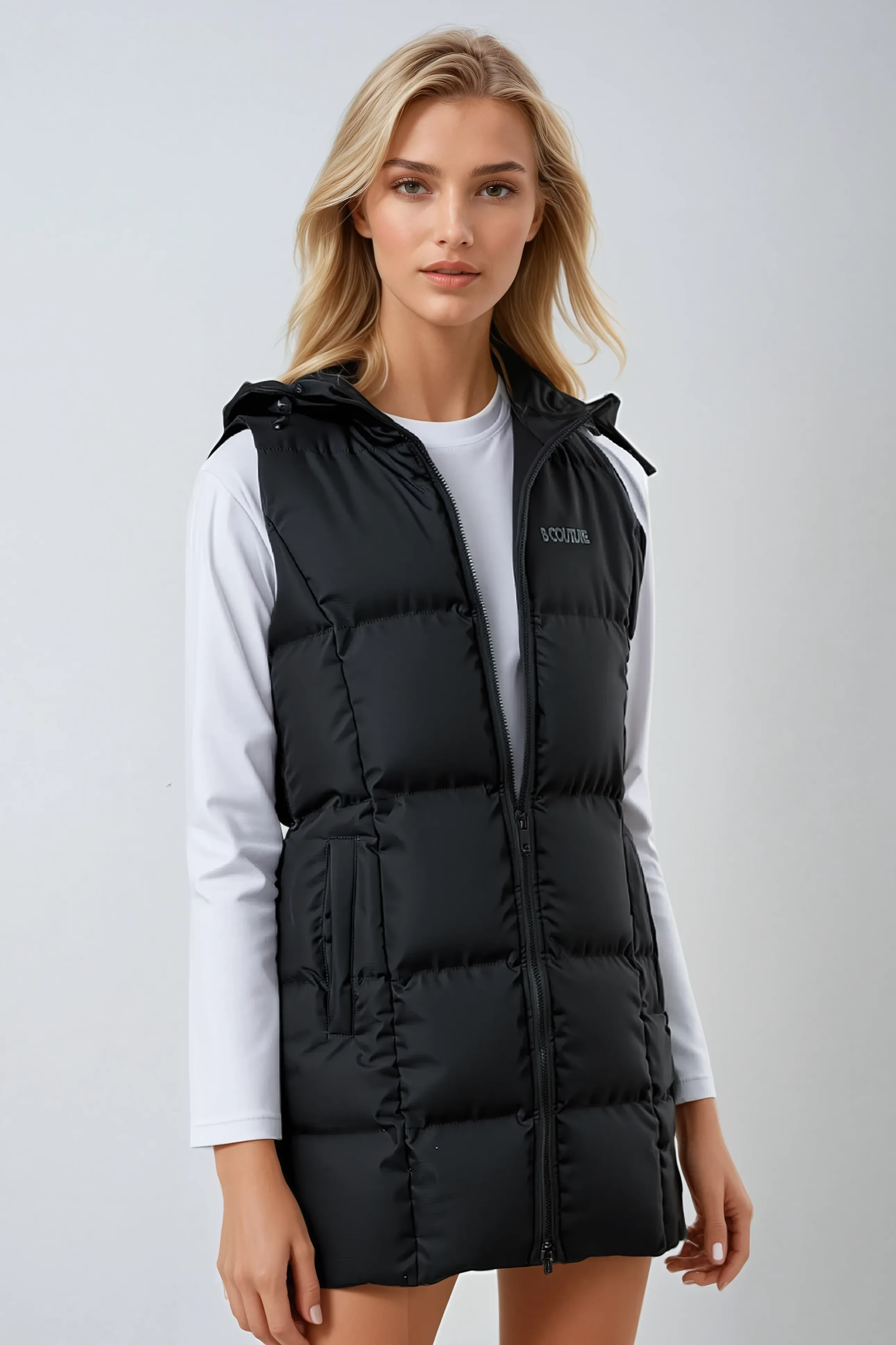 Hanington Longline Puffer Gilet - Black