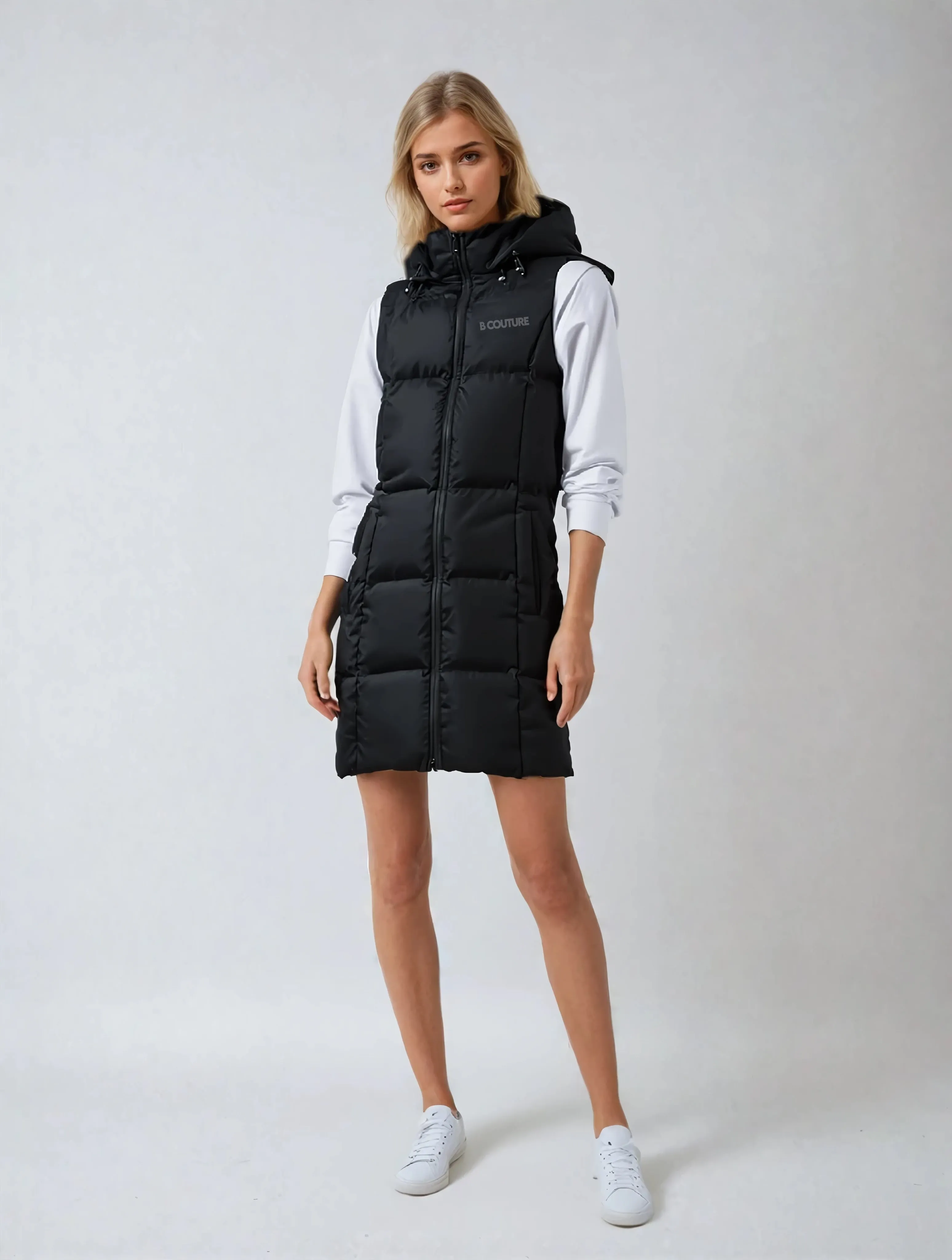 Hanington Longline Puffer Gilet - Black