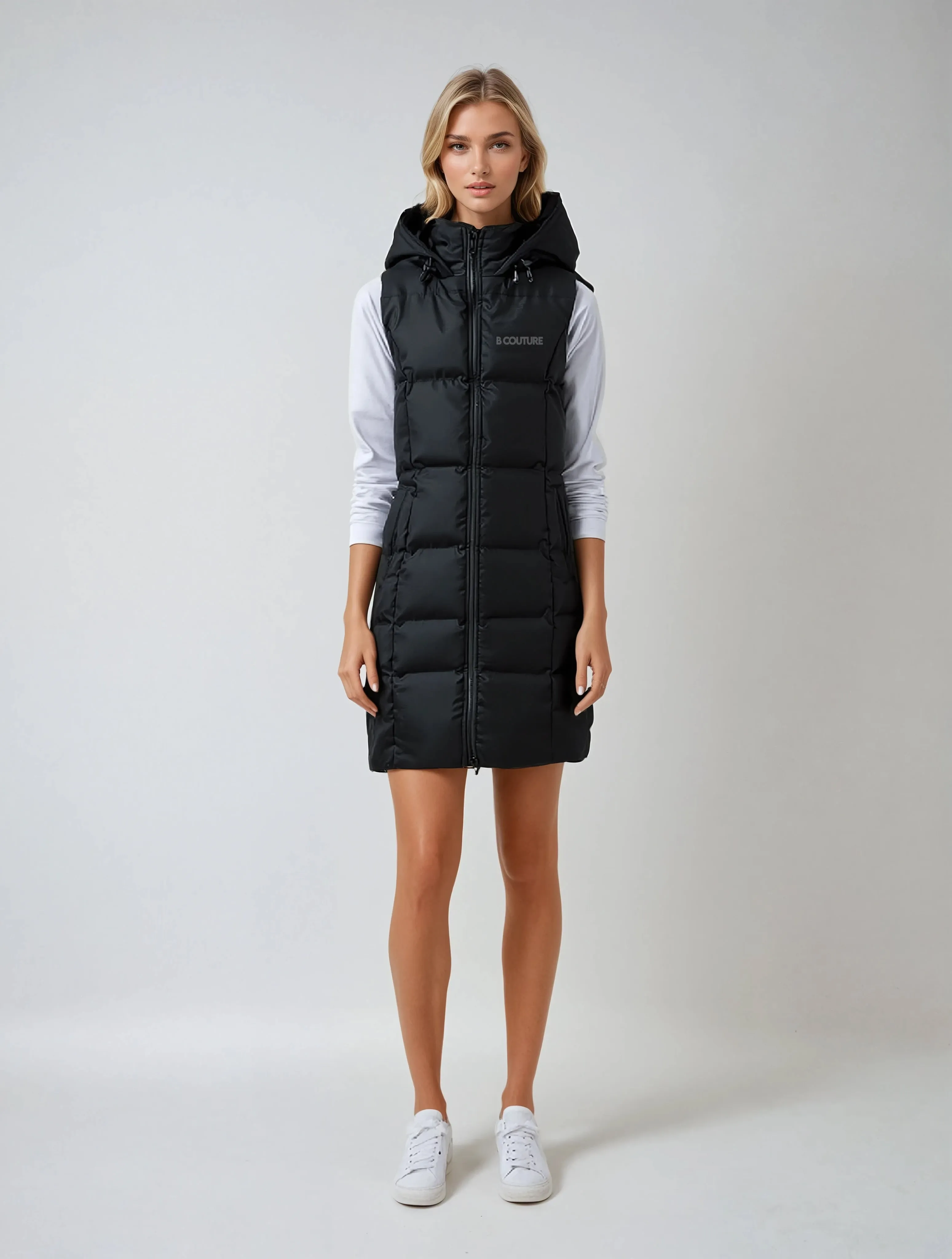 Hanington Longline Puffer Gilet - Black