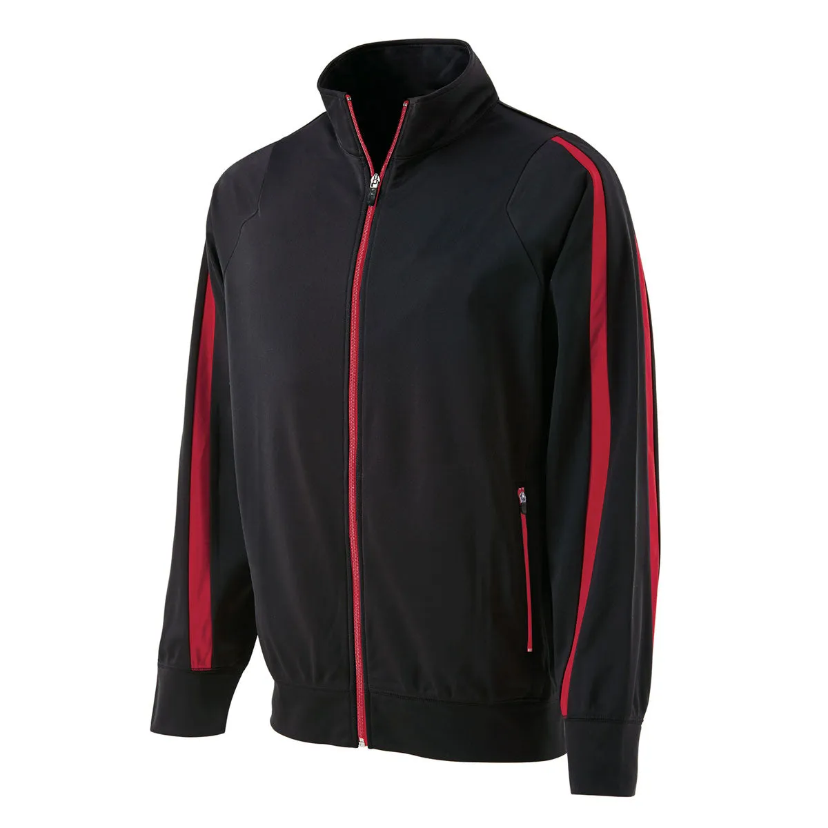 Holloway Youth Black/Scarlet Full Zip Determination Jacket