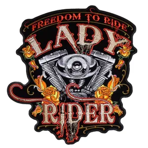 Hot Leathers 4" X 4" Freedom To Ride Lady Rider Patch