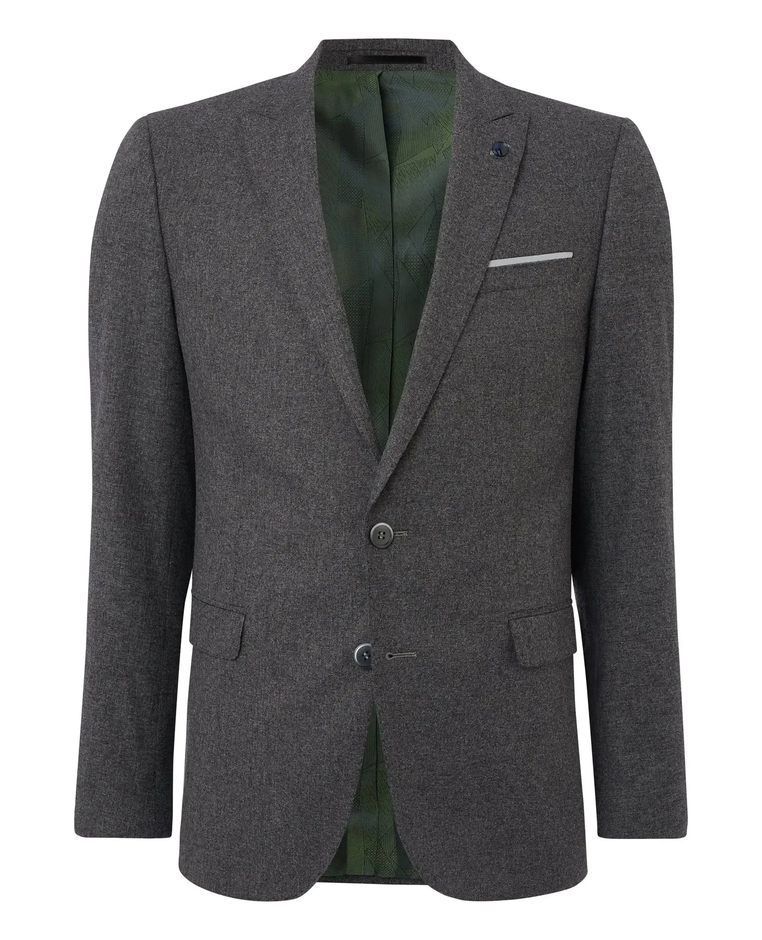 Mario Charcoal Grey Textured Suit Jacket