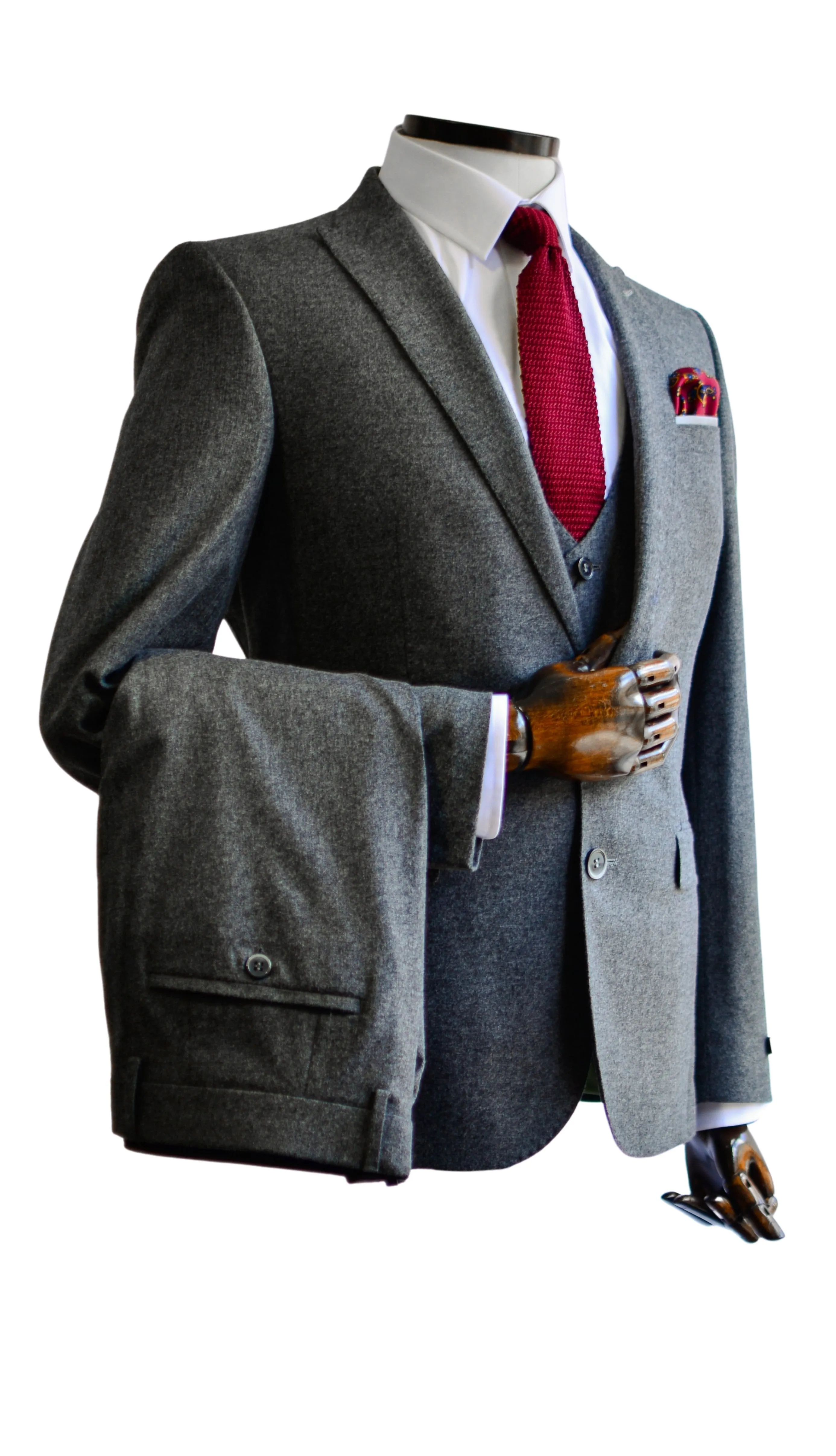 Mario Charcoal Grey Textured Suit Jacket