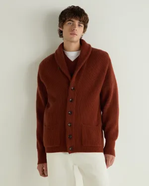 Men's Kensington Cashmere Cardigan Spice Orange