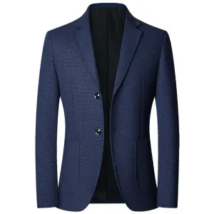 Men's Slim Fit Blazer with Two-Button Closure and Texture | Ideal for All Seasons