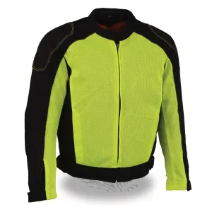 Milwaukee Performance Textile-MPM1790-Men's Black and Neon Green High Visibility Mesh Racer Jacket with Removable Rain Jacket Liner