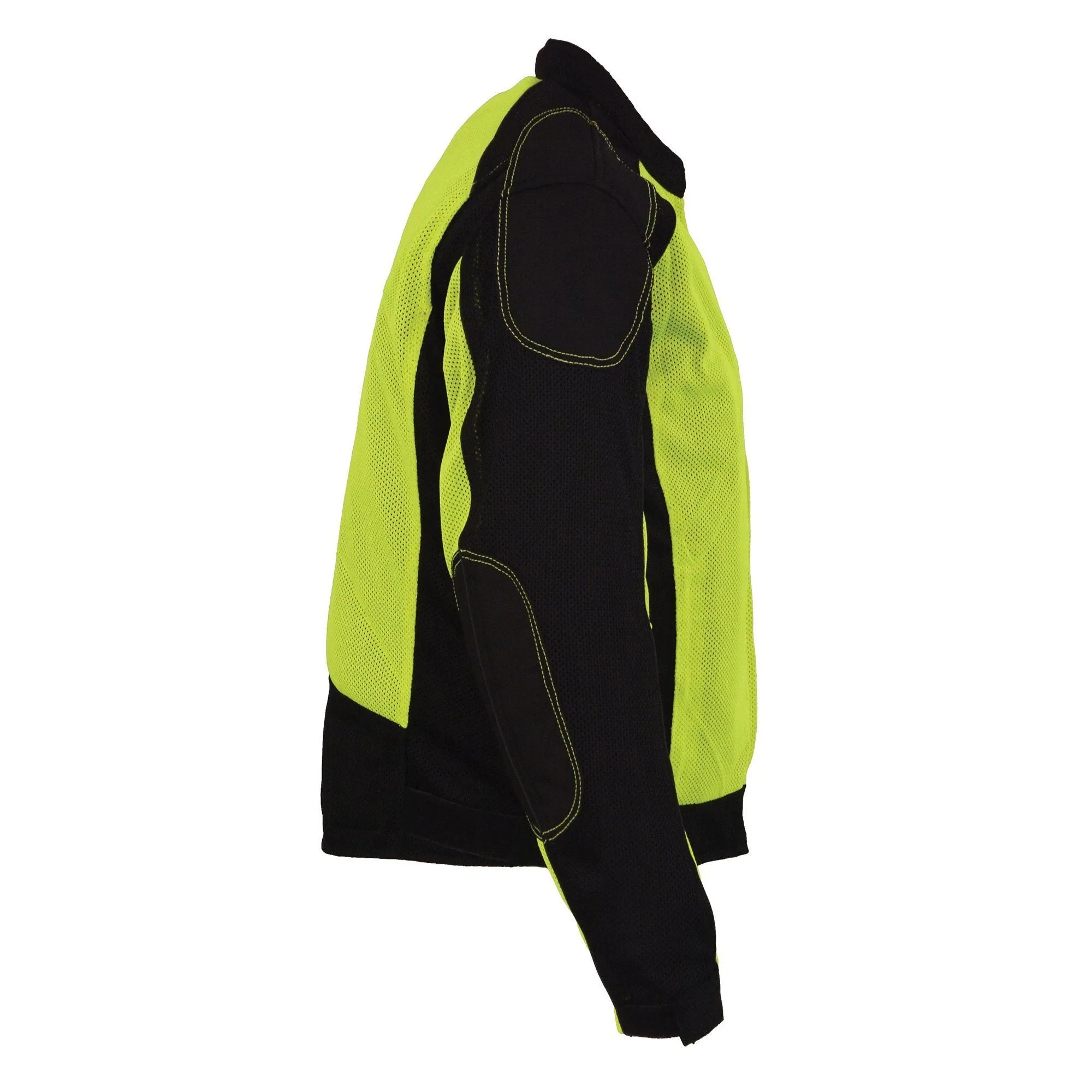 Milwaukee Performance Textile-MPM1790-Men's Black and Neon Green High Visibility Mesh Racer Jacket with Removable Rain Jacket Liner