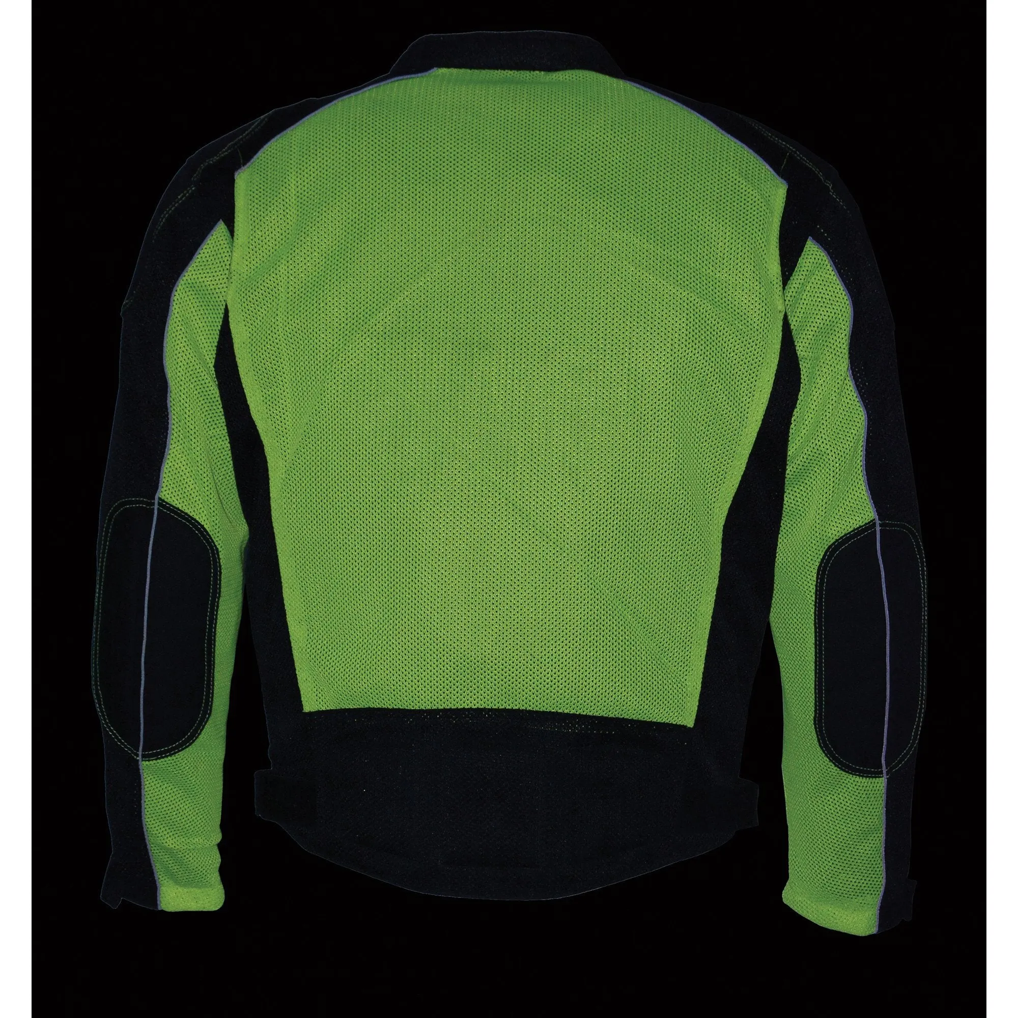 Milwaukee Performance Textile-MPM1790-Men's Black and Neon Green High Visibility Mesh Racer Jacket with Removable Rain Jacket Liner