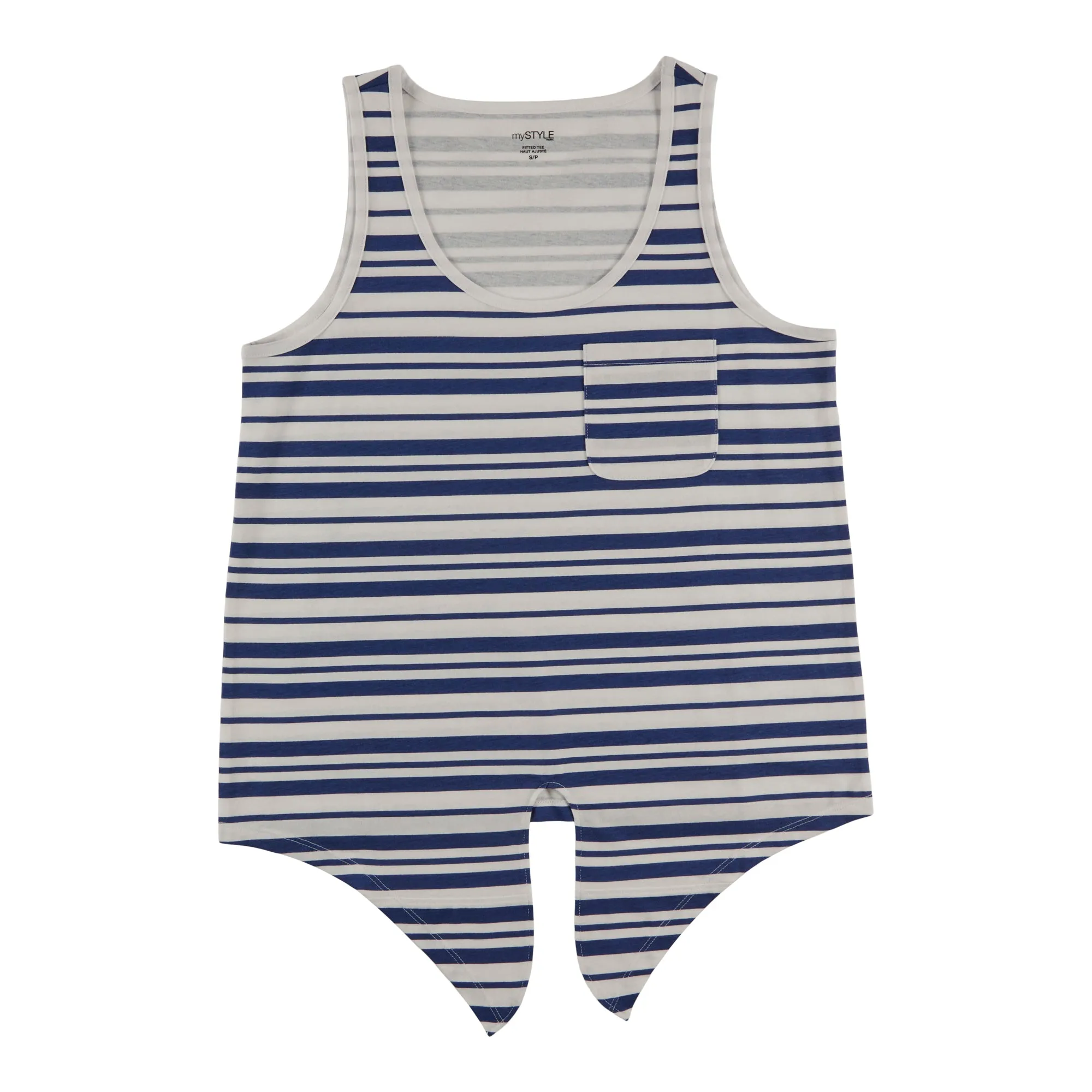 mySTYLE Women's Mykonos Stripe Tie-Front Tank Top