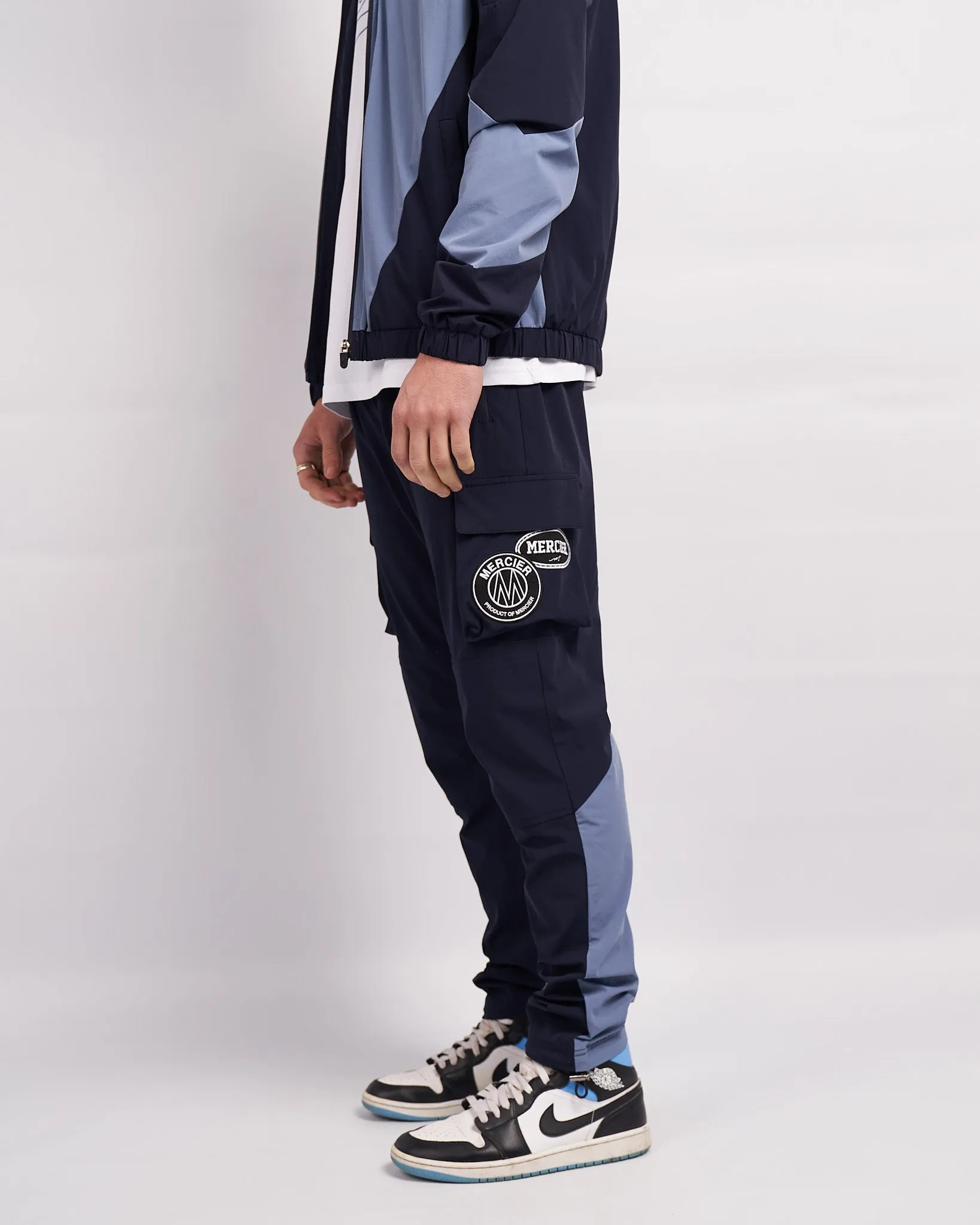 Navy Placid Blue Mono Badge Panelled Cargos