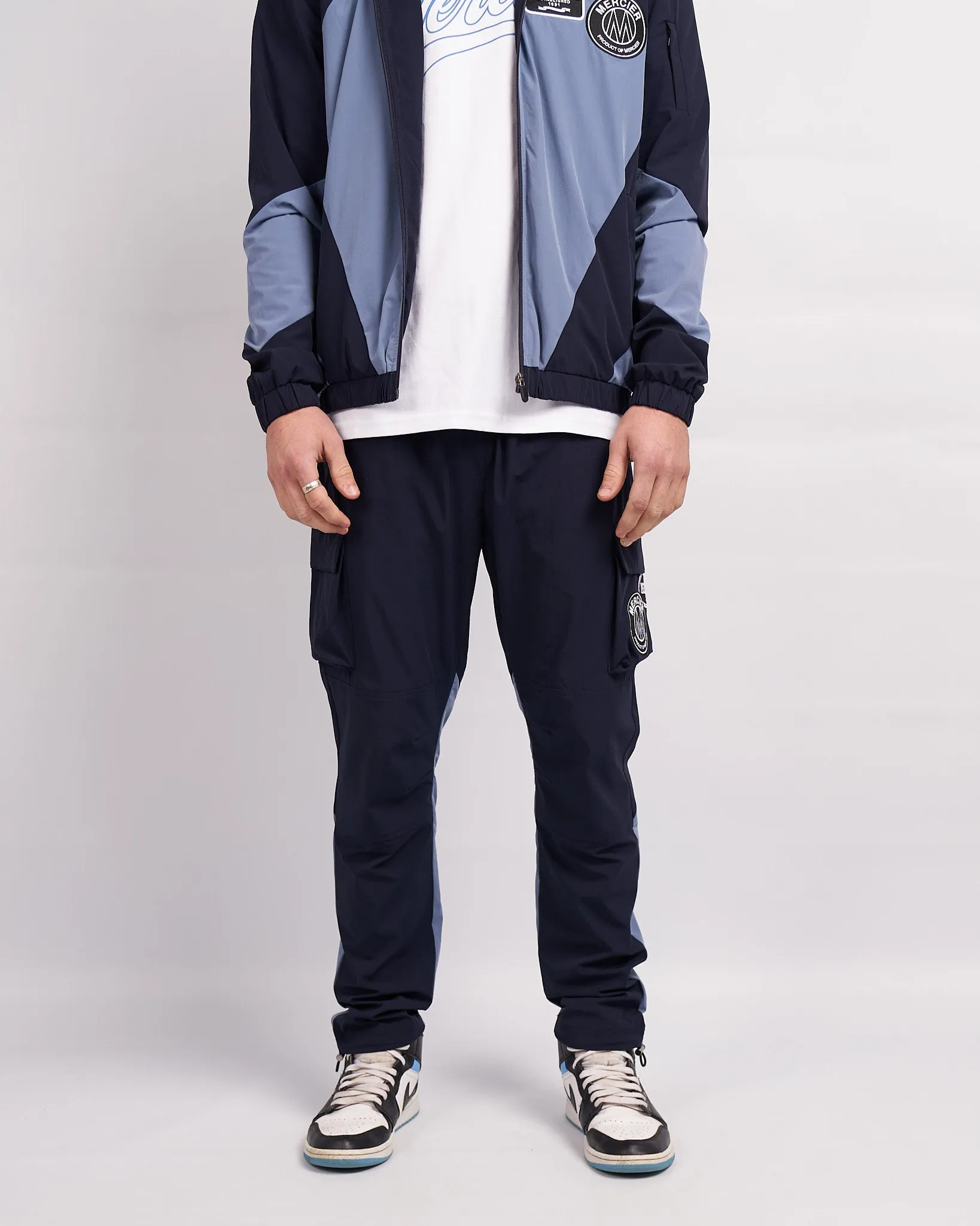 Navy Placid Blue Mono Badge Panelled Cargos