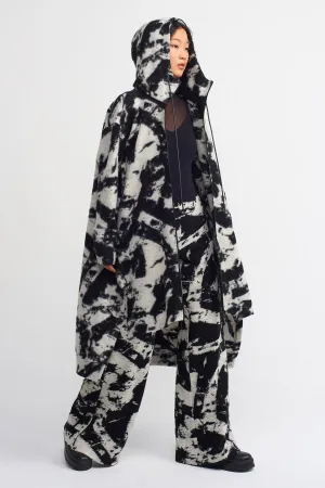 Nu High Low Woolen Midi Jacket Black/Off White