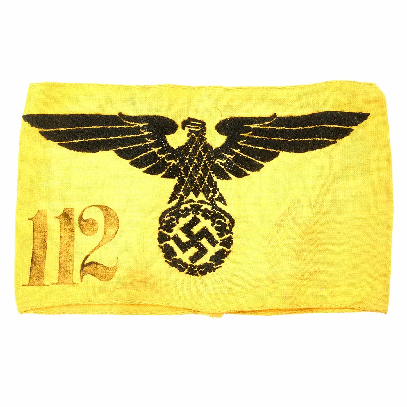 Original German WWII State Service Armband marked for P.O.W. Work Battalion 24 Prisoner 112