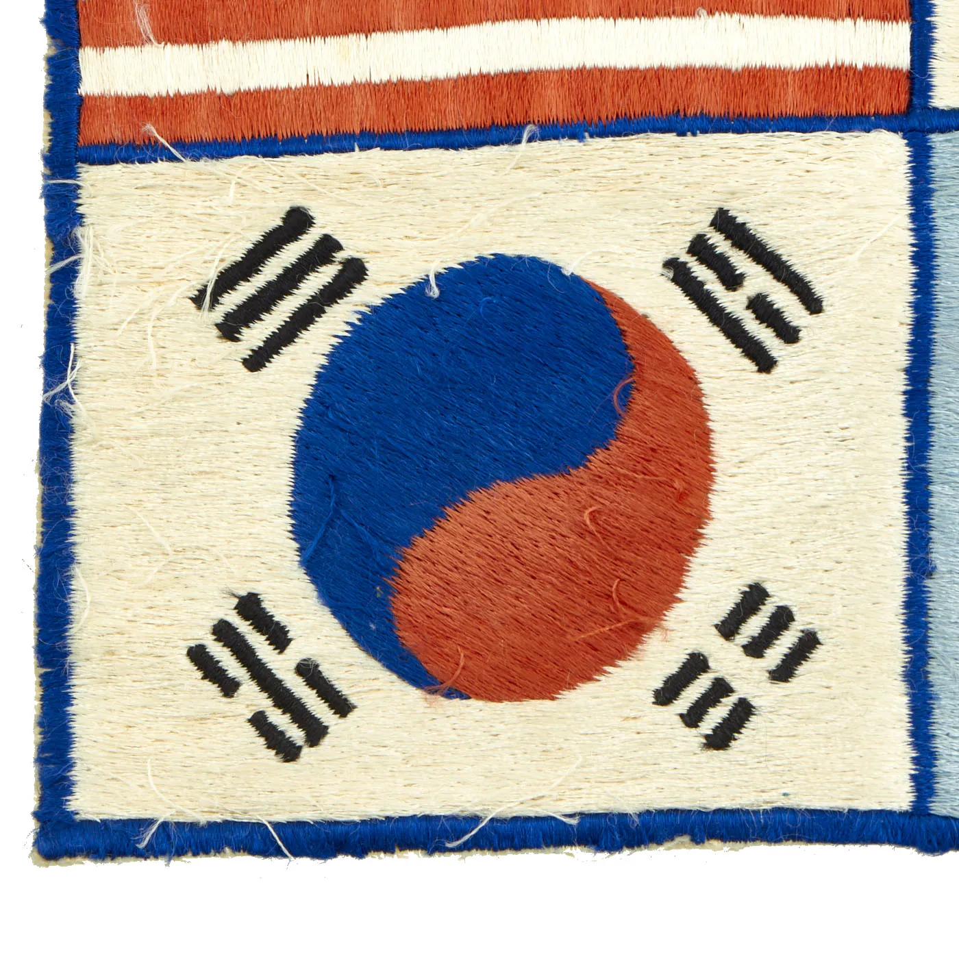 Original U.S. Korean War USAF Cloth Embroidered UN Forces Blood Chit