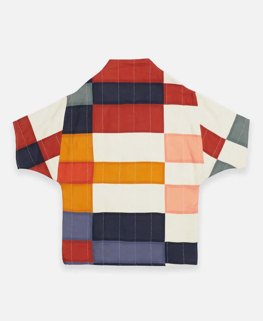 Quilted Multi-Check Cocoon Jacket