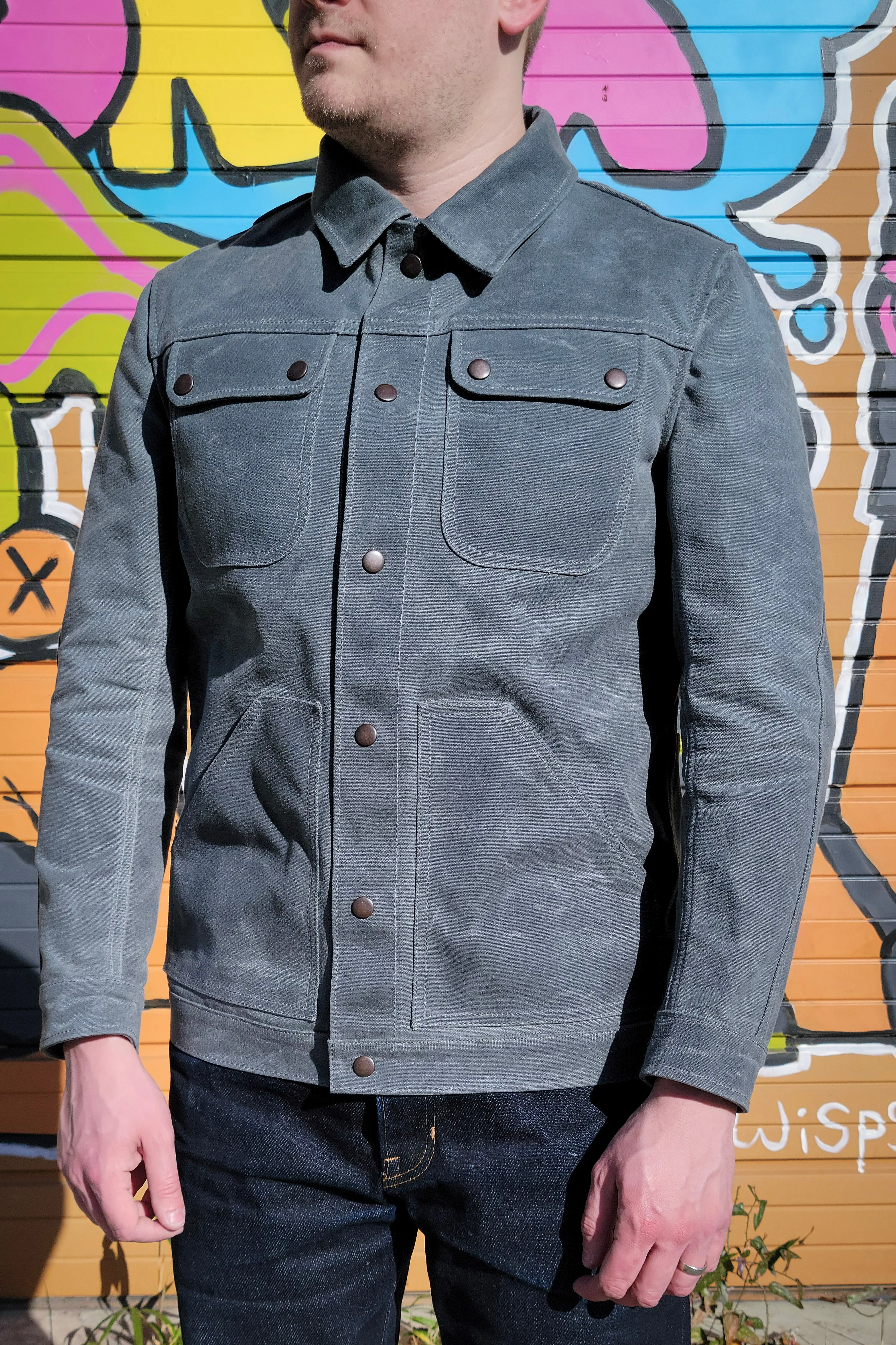 Ranger Jacket - 20oz. Slate Waxed Canvas Large