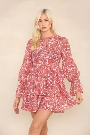 Red Floral Mini Dress