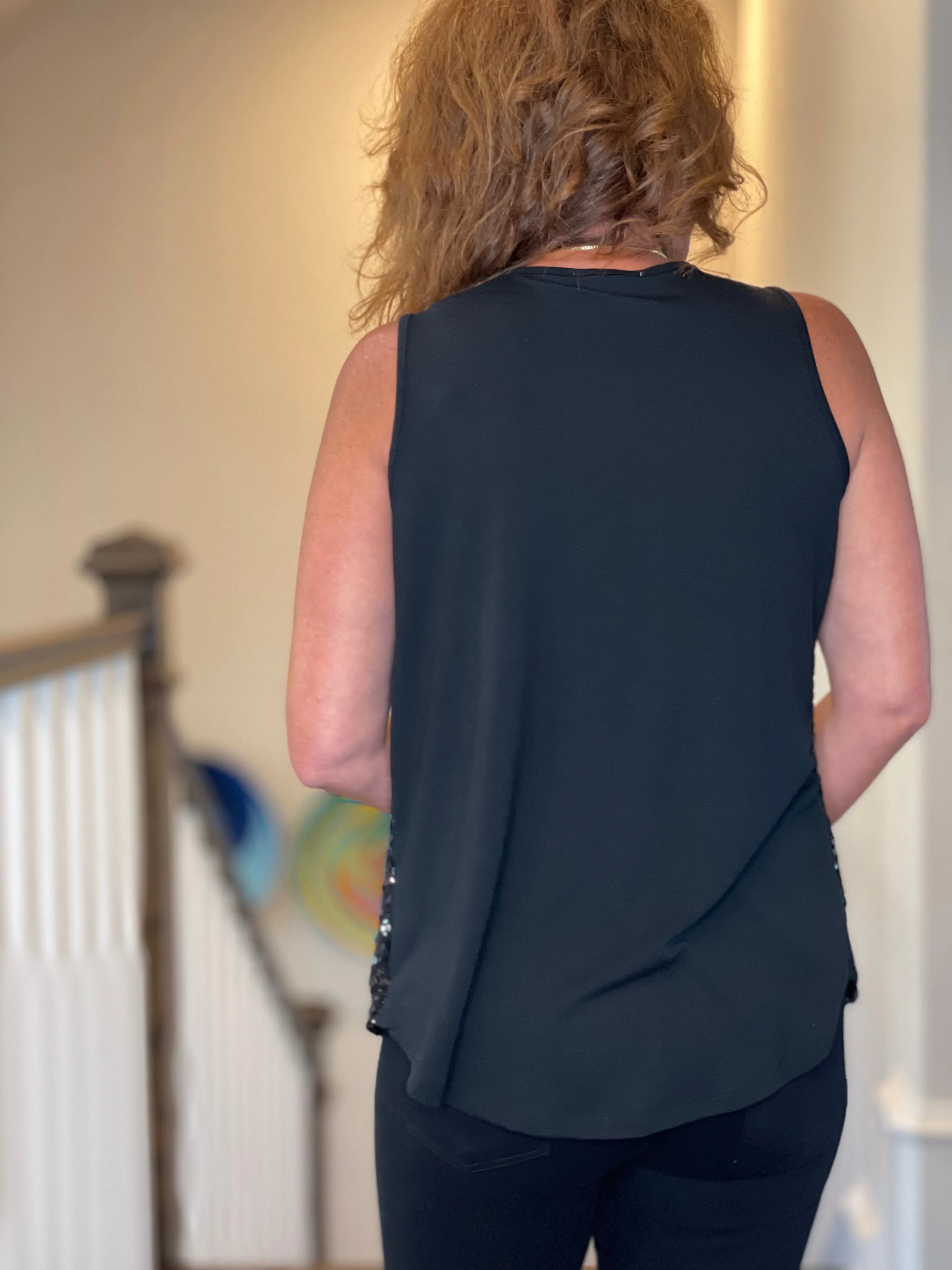 Sequin Tank in Black