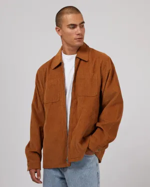 SILENT THEORY - Baby Cord Zip Thru Jacket - Tan