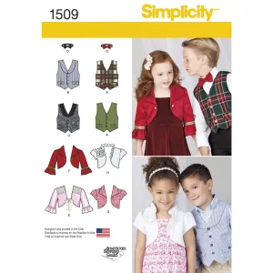 Simplicity Pattern 1509 Child's Vest, Bolero and Bow Tie