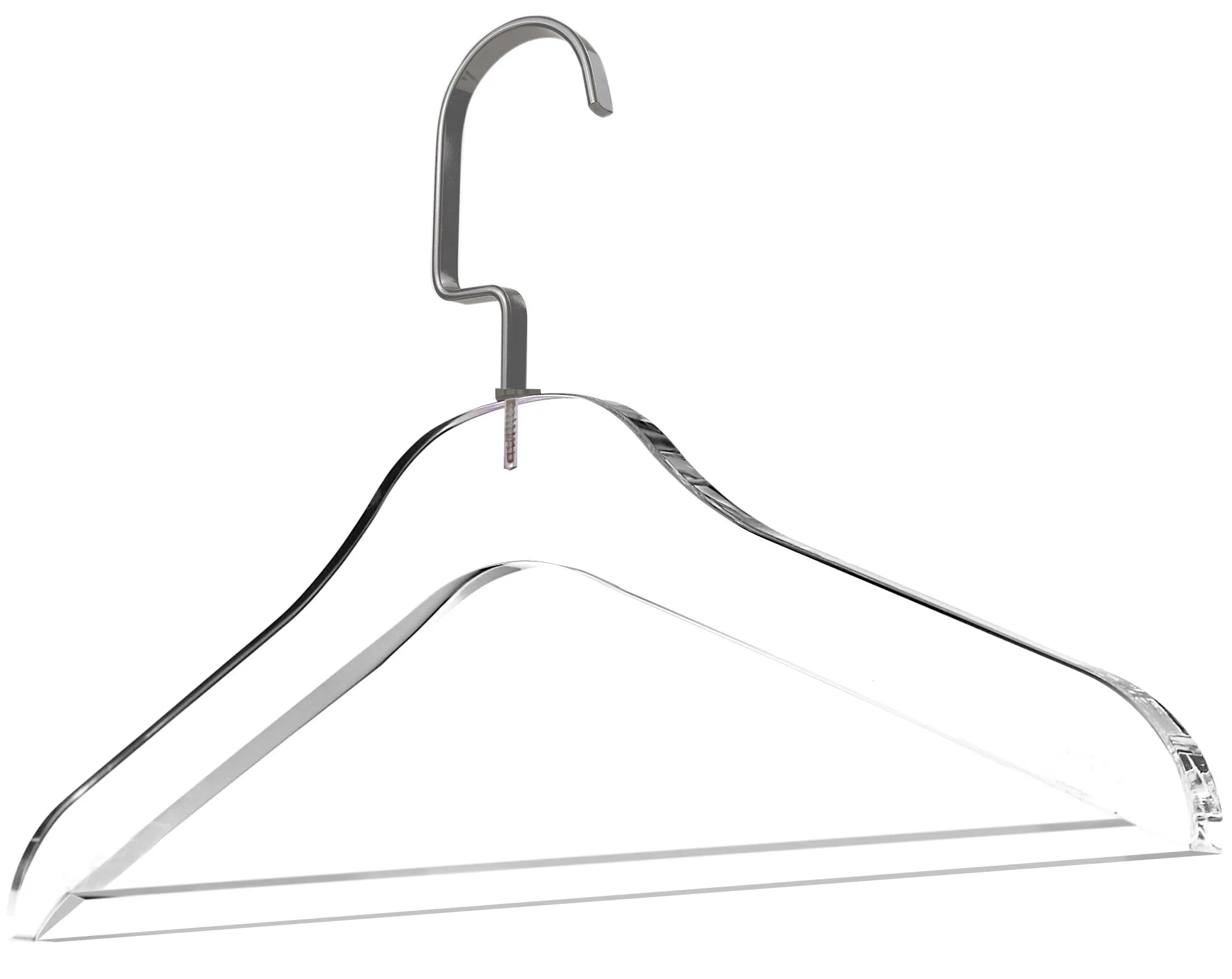 Simply Brilliant Matte Black Hook Acrylic Hangers with Bar - 10 Pack