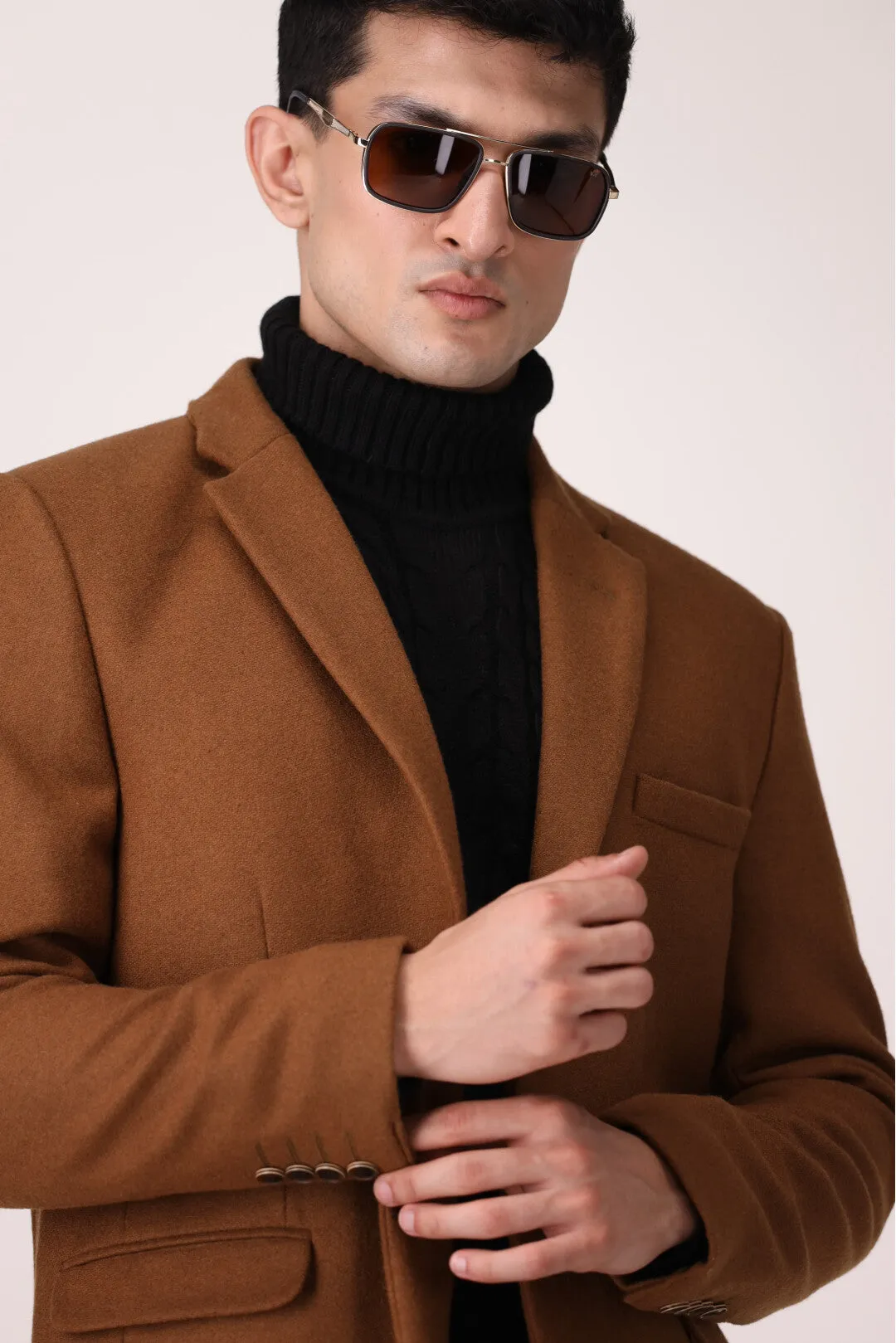 SOLID TWEED COAT REGULAR FIT