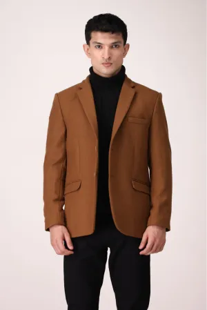 SOLID TWEED COAT REGULAR FIT