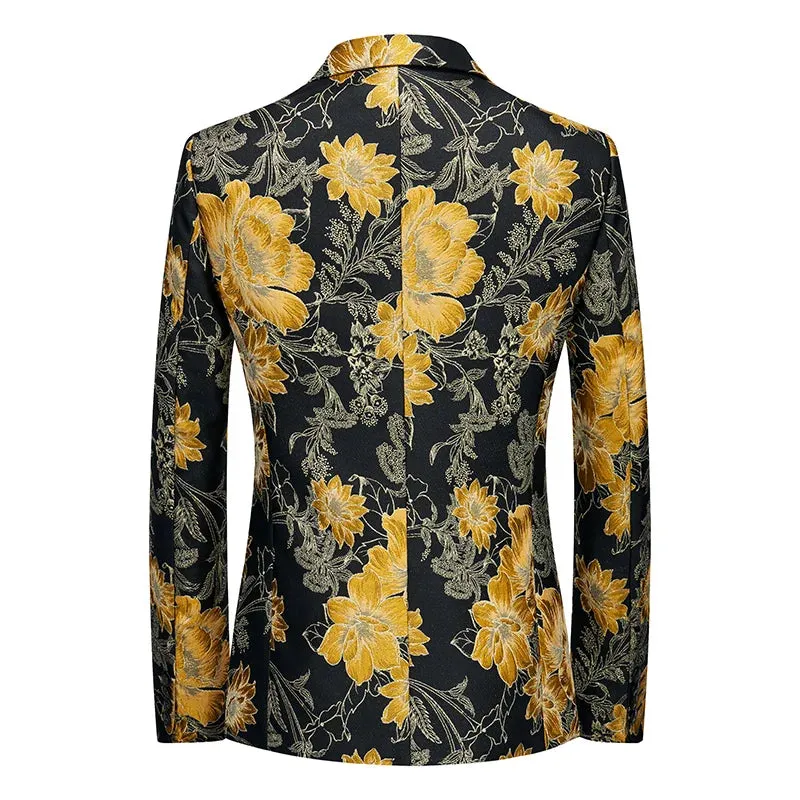 Versatile Floral Single Button Blazer