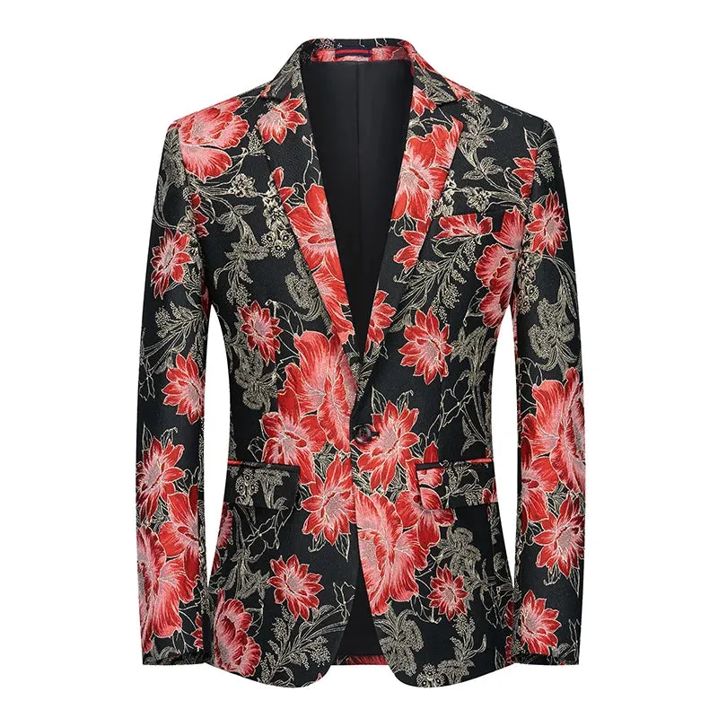 Versatile Floral Single Button Blazer