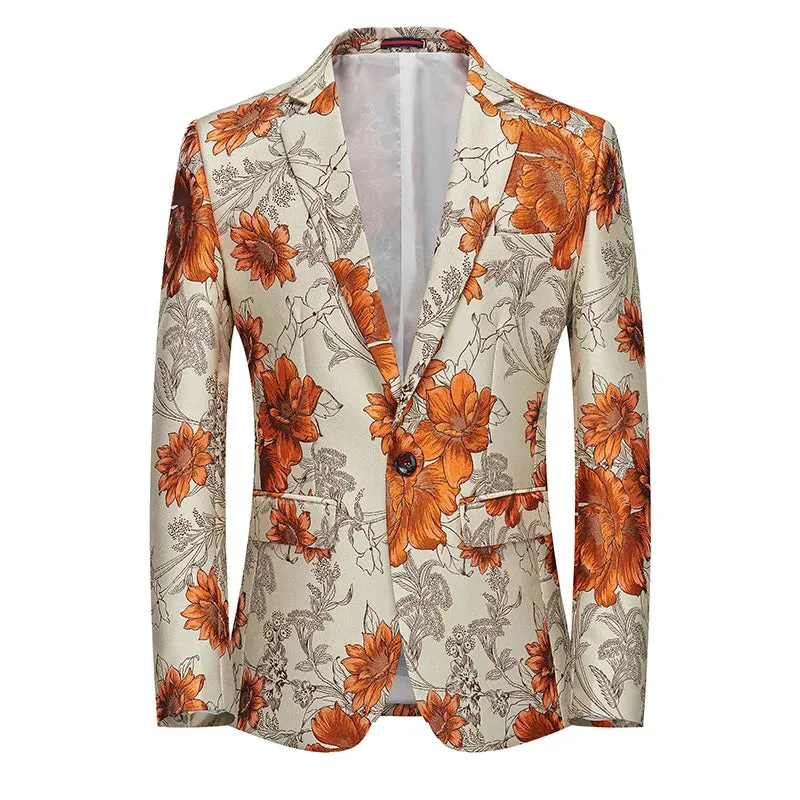 Versatile Floral Single Button Blazer