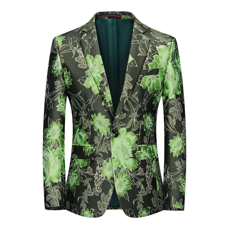 Versatile Floral Single Button Blazer